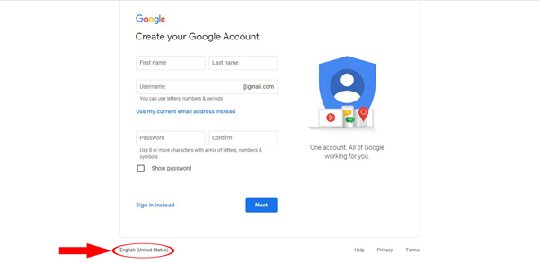 تکمیل فرم ثبت نام حساب جیمیل | همتاپی