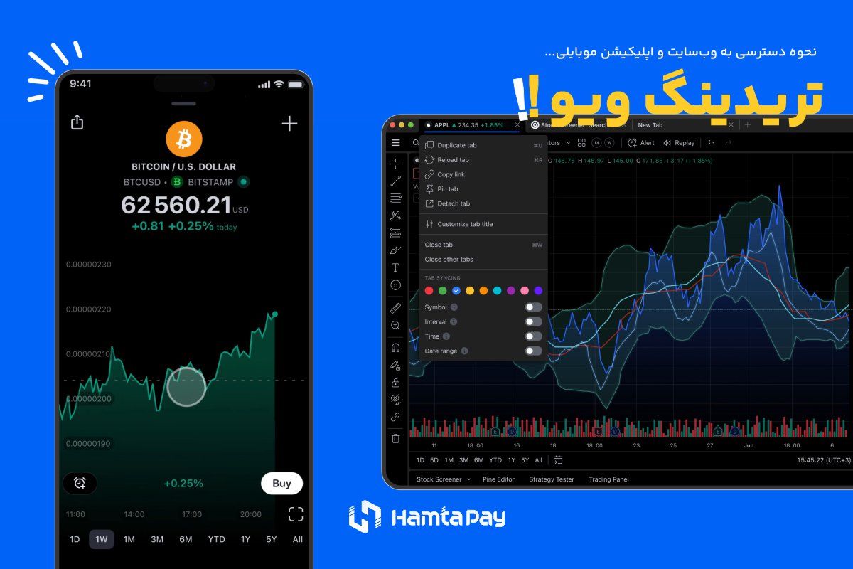 نحوه دسترسی به وب‌سایت تریدینگ ویو
